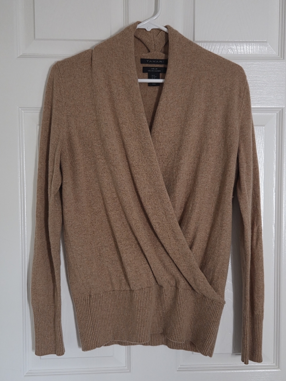 Tahari 100% Cashmere V-Neck Wrap Sweater